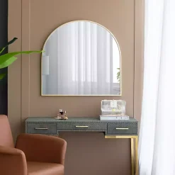 Kirklands Home Decorative Mirrors|en Wide Arched Wall Mirror Gold