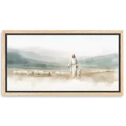 Kirklands Home Canvas Art|Good Shepherd Framed Canvas Art Print