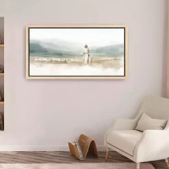 Kirklands Home Canvas Art|Good Shepherd Framed Canvas Art Print