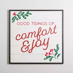 Clearance Good Tidings of Comfort & Joy Wall Plaque Christmas Art & Wall Decor