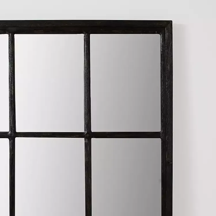 Kirklands Home Full Length & Floor Mirrors|Grande Black Window Pane Leaner Mirror