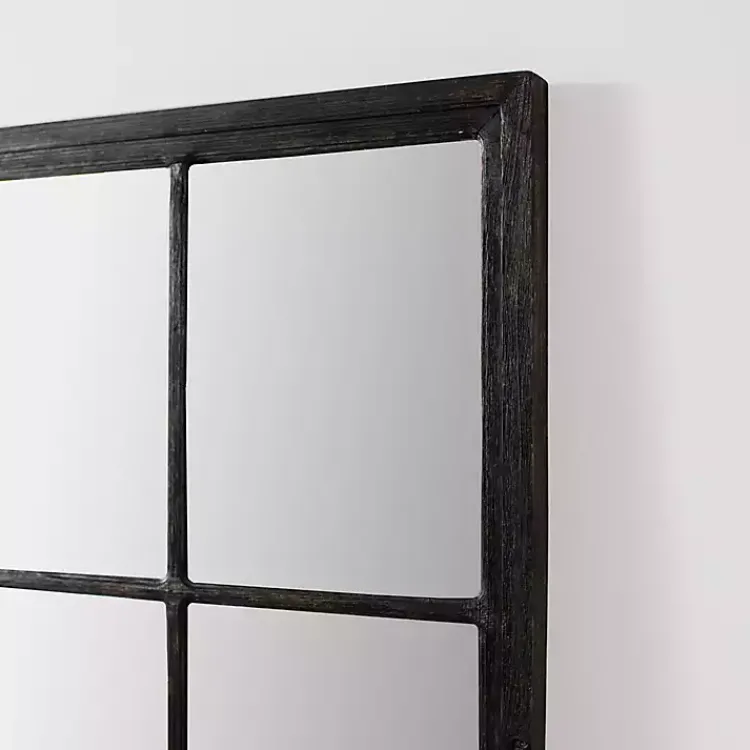 Kirklands Home Full Length & Floor Mirrors|Grande Black Window Pane Leaner Mirror