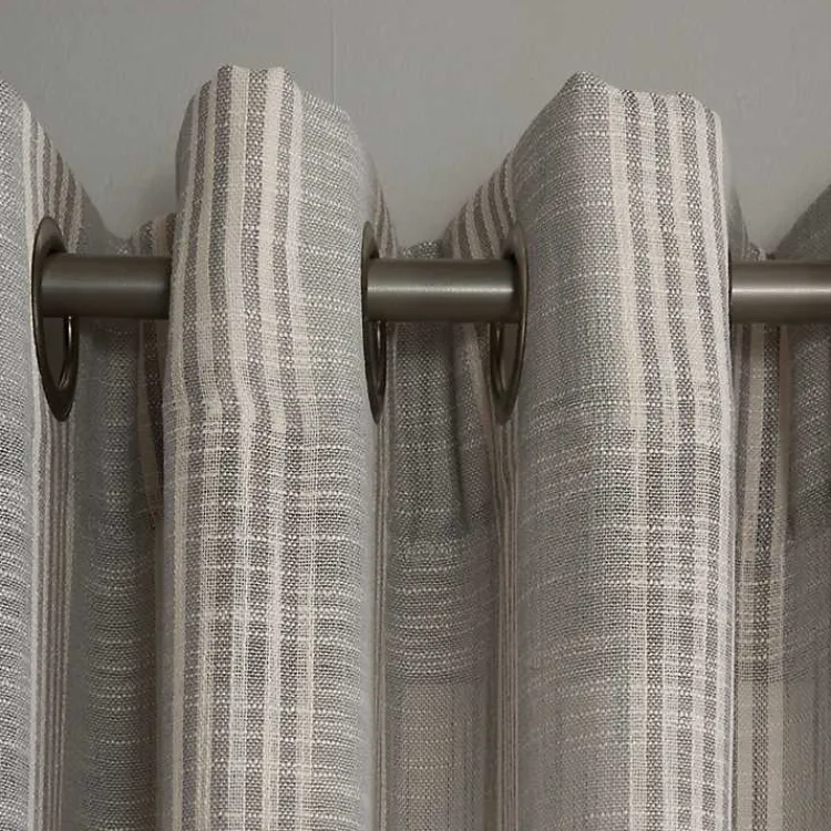 Kirklands Home Curtains & Drapes|Graphite Stripe Single Curtain Panel, 84 in.