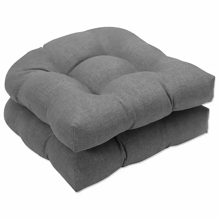 Kirklands Home Outdoor Cushions & Pillows|Graphite Tufted Outdoor Seat Cushions, Set of 2 Gray