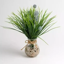 New Grass and Thistle Arrangement in Glass Vase Arrangements & Greenery