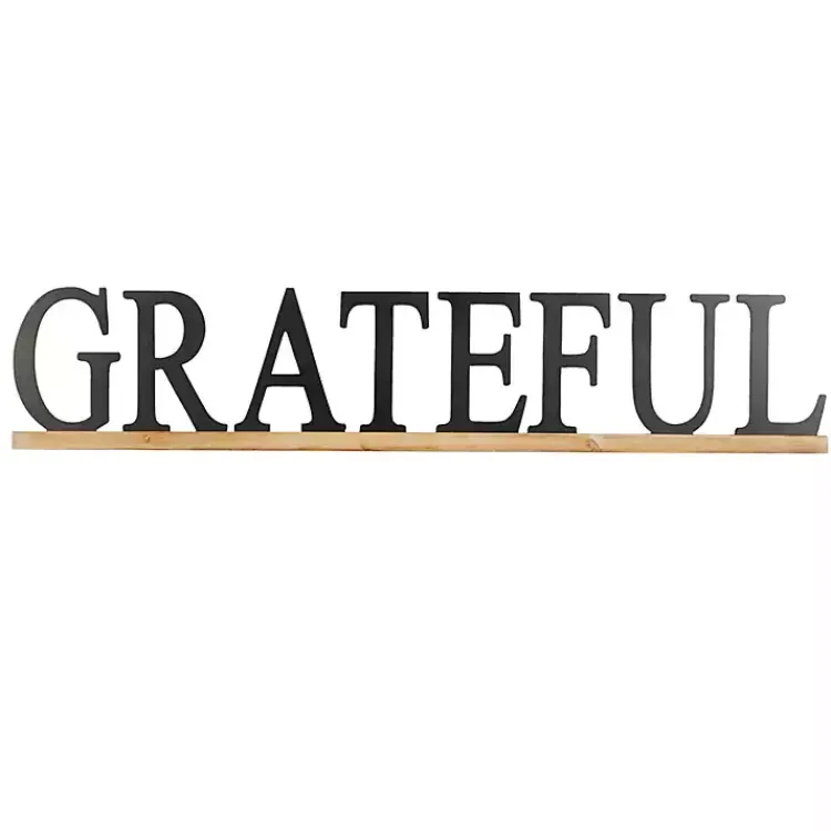 Kirklands Home Wall Quotes & Signs|Grateful Wood Wall Plaque Black