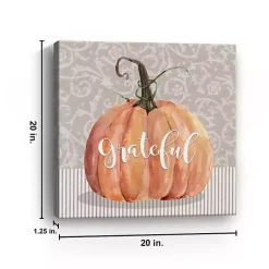 Outlet Grateful Pumpkin Canvas Art Print, 20x20 Fall
