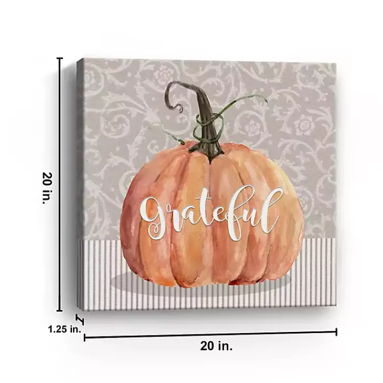 Outlet Grateful Pumpkin Canvas Art Print, 20x20 Fall