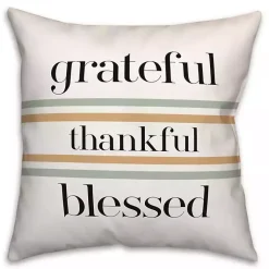Clearance Grateful Thankful Blessed Outdoor Throw Pillow Fall