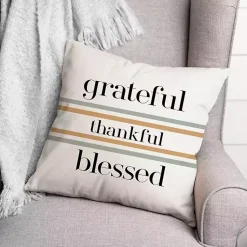 Clearance Grateful Thankful Blessed Outdoor Throw Pillow Fall
