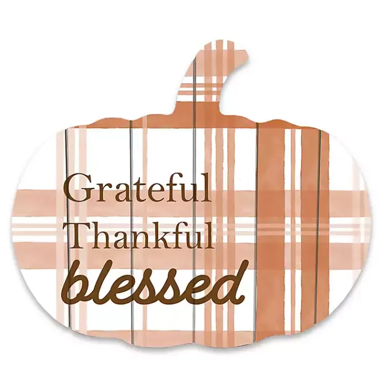 Grateful, Thankful, Blessed Wood Wall Plaque Fall