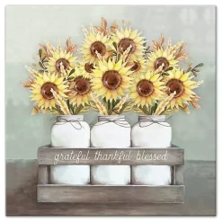Gratitude Sunflowers Canvas Art Print Fall