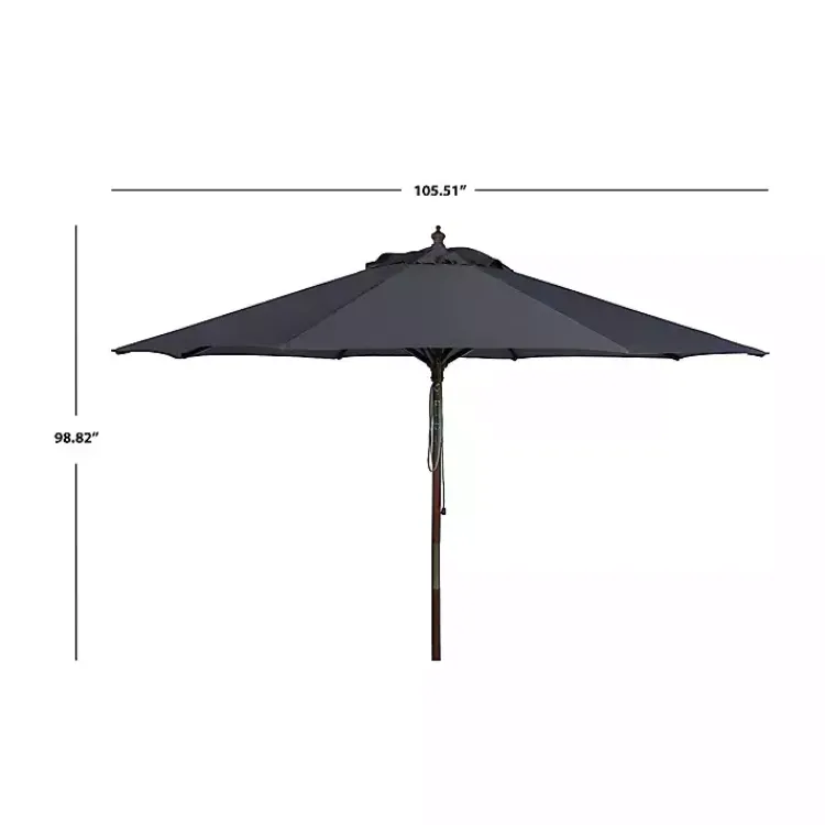 Kirklands Home Outdoor Accent Furniture|9 ft. Eucalyptus Outdoor Umbrella Gray