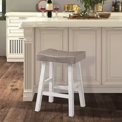 Kirklands Home Bar Stools & Counter Height Stools|& White Cooper Counter Stools, Set of 2 Gray