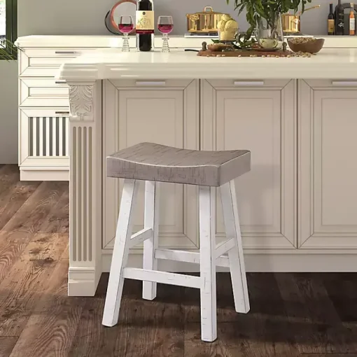 Kirklands Home Bar Stools & Counter Height Stools|& White Cooper Counter Stools, Set of 2 Gray
