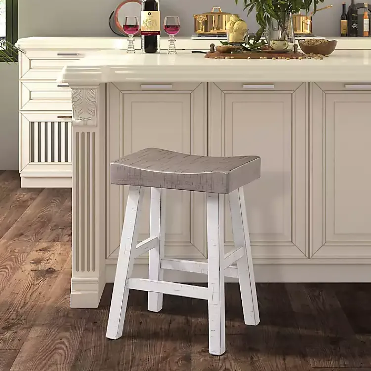 Kirklands Home Bar Stools & Counter Height Stools|& White Cooper Counter Stools, Set of 2 Gray