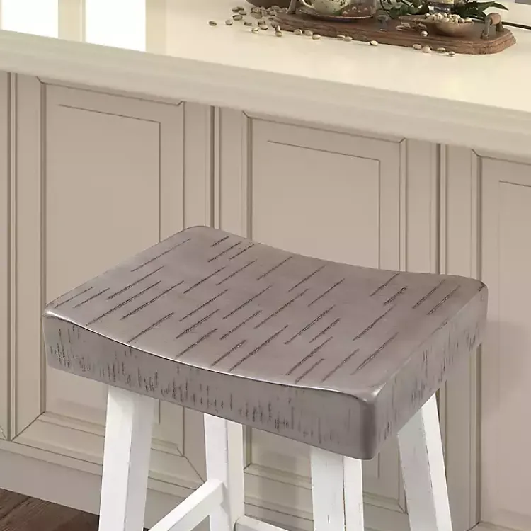 Kirklands Home Bar Stools & Counter Height Stools|& White Cooper Counter Stools, Set of 2 Gray