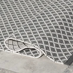 Kirklands Home Area Rugs|Gray & White Trellis Indoor/Outdoor Rug, 4x6