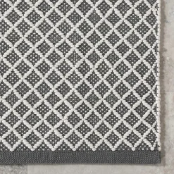 Kirklands Home Area Rugs|Gray & White Trellis Indoor/Outdoor Rug, 4x6