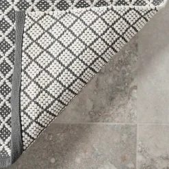 Kirklands Home Area Rugs|Gray & White Trellis Indoor/Outdoor Rug, 4x6