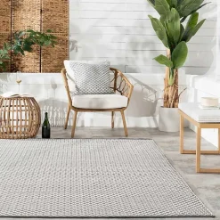 Kirklands Home Area Rugs|Gray & White Trellis Indoor/Outdoor Rug, 4x6