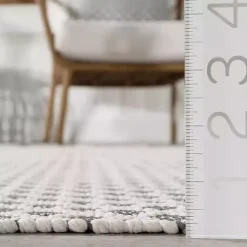 Kirklands Home Area Rugs|Gray & White Trellis Indoor/Outdoor Rug, 5x8