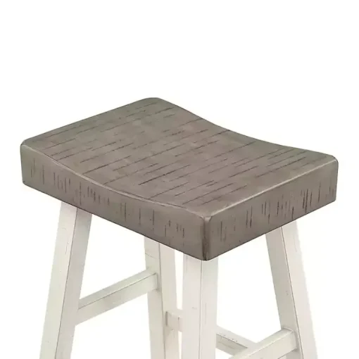 Kirklands Home Bar Stools & Counter Height Stools|& White Wood Bar Stools, Set of 2 Gray