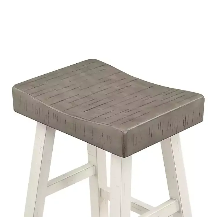 Kirklands Home Bar Stools & Counter Height Stools|& White Wood Bar Stools, Set of 2 Gray