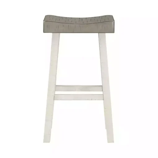 Kirklands Home Bar Stools & Counter Height Stools|& White Wood Bar Stools, Set of 2 Gray
