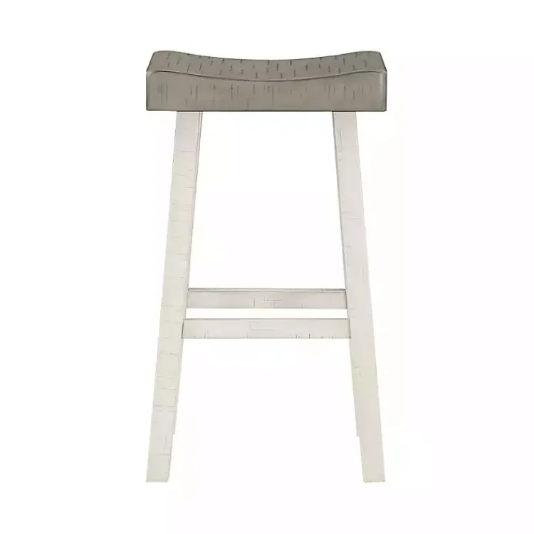 Kirklands Home Bar Stools & Counter Height Stools|& White Wood Bar Stools, Set of 2 Gray
