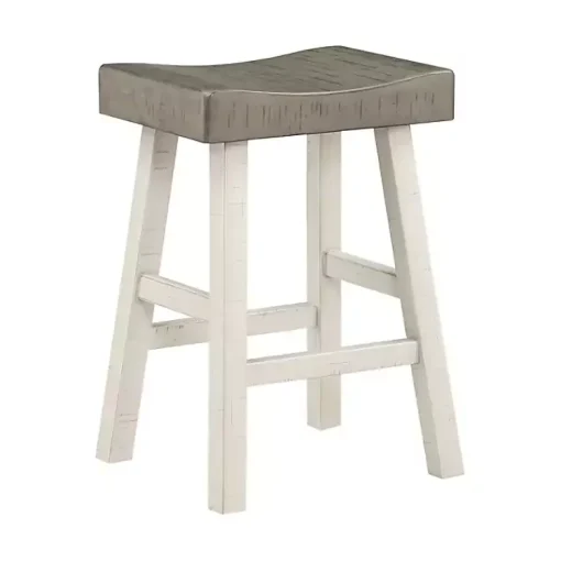 Kirklands Home Bar Stools & Counter Height Stools|& White Wood Counter Stools, Set of 2 Gray