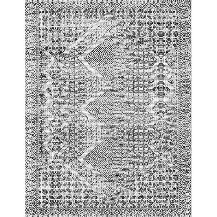 Kirklands Home Accent Rugs|Gray Abstract Pattern Washable Runner
