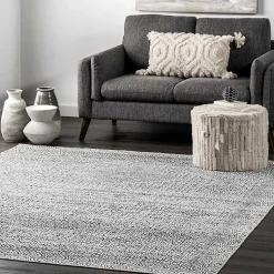 Kirklands Home Accent Rugs|Gray Abstract Pattern Washable Runner