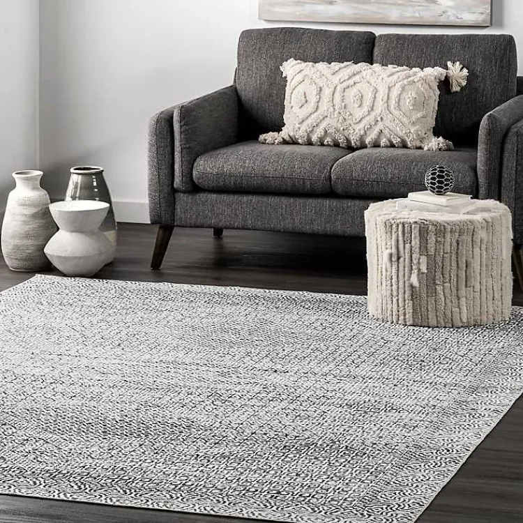 Kirklands Home Accent Rugs|Gray Abstract Pattern Washable Runner