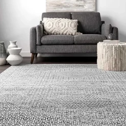 Kirklands Home Accent Rugs|Gray Abstract Pattern Washable Runner