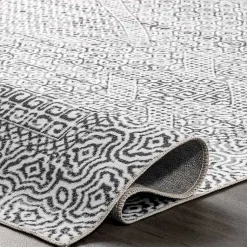 Kirklands Home Accent Rugs|Gray Abstract Pattern Washable Runner