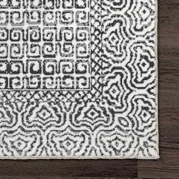 Kirklands Home Accent Rugs|Gray Abstract Pattern Washable Runner