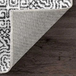 Kirklands Home Accent Rugs|Gray Abstract Pattern Washable Runner