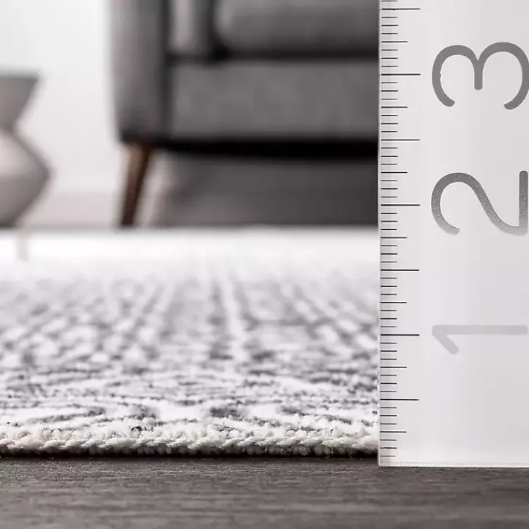 Kirklands Home Accent Rugs|Gray Abstract Pattern Washable Runner