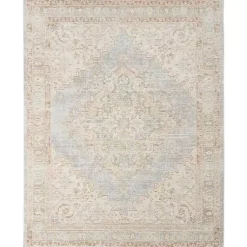 Kirklands Home Area Rugs|Gray and Beige Vintage Medallion Area Rug, 5x7