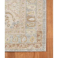 Kirklands Home Area Rugs|Gray and Beige Vintage Medallion Area Rug, 5x7