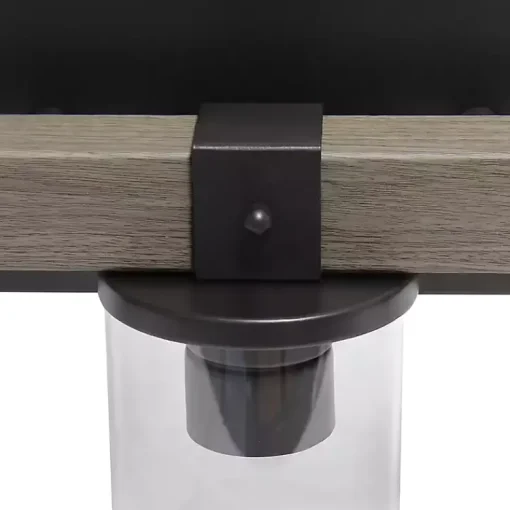 Kirklands Home Flush Mount Lighting|and Black Glass Shade Vanity Light Gray