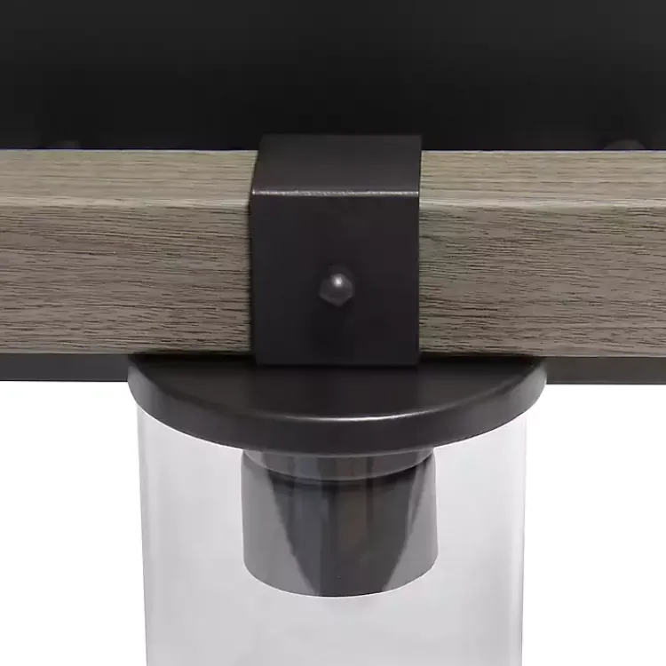 Kirklands Home Flush Mount Lighting|and Black Glass Shade Vanity Light Gray