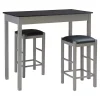 Kirklands Home Dining Sets|Gray and Black 3-pc. Stool and Table Set
