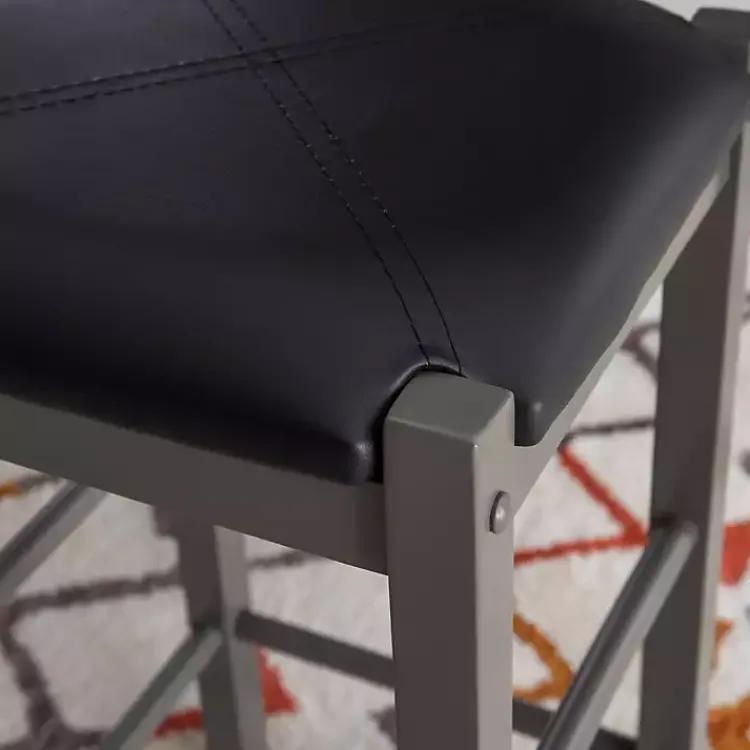 Kirklands Home Dining Sets|Gray and Black 3-pc. Stool and Table Set