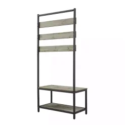 Kirklands Home Entryway Furniture|and Black Wood Bench Hall Tree Gray