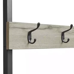 Kirklands Home Entryway Furniture|and Black Wood Bench Hall Tree Gray