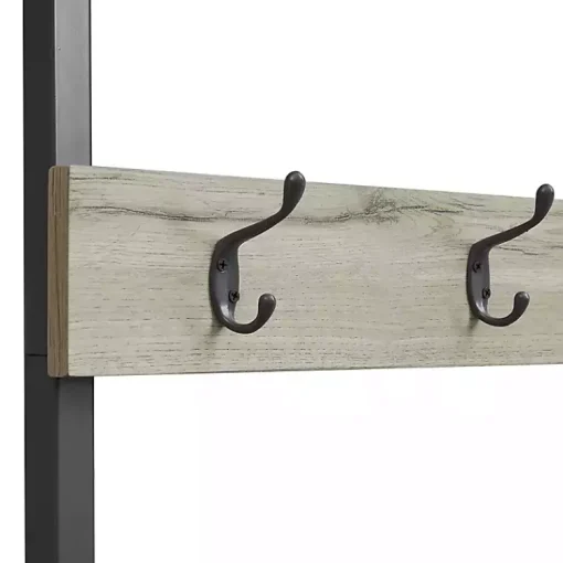Kirklands Home Entryway Furniture|and Black Wood Bench Hall Tree Gray