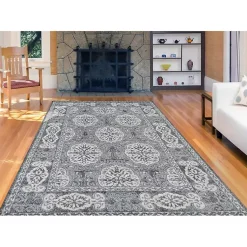 Kirklands Home Area Rugs|Gray and Blue Alex Area Rug, 5x7