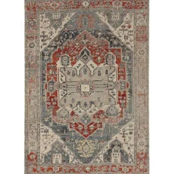 Kirklands Home Area Rugs|Gray and Blue Traditional Medallion Area Rug, 8x10